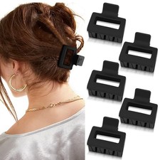 Square Matte Hair Claws for Women Girls - 5Pcs Rectangle Medium Non-slip Grip...