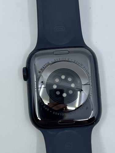 Apple Watch Series 8 45mm Cellular Midnight Aluminum Case Midnight Sport Band - Picture 7 of 10