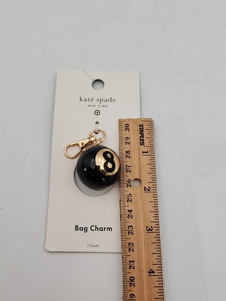 Kate Spade New York Target 8 bolas más papas fritas bolso encanto llavero dorado/negro nuevo con etiquetas Foto 2 de 3