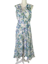 Chaps Floral Ruffle Faux Wrap Hi-Low Midi Dress Women’s 10 Summer Wedding