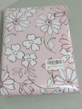 Table Cover, Heavy Duty Vinyl, Easy Clean, 60x 102 Inches White Flowers Pink