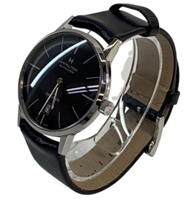 Hamilton H38455731 Intra-Matic automatische schwarzes Zifferblatt Armbanduhr ...