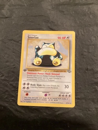 1999 Pokemon Jungle 1st Edition - #27/64 Snorlax Non-Holo (Rare) NM