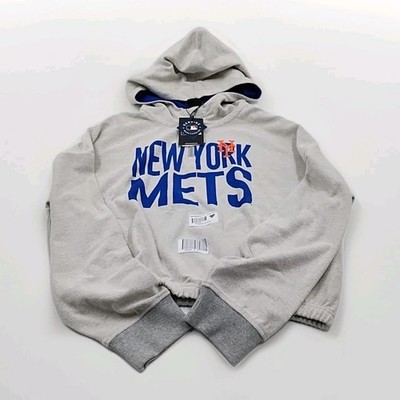 New Era New York Mets half zip pullover crop hoodie WOMENS SIZE LARGE - (M3-C5)