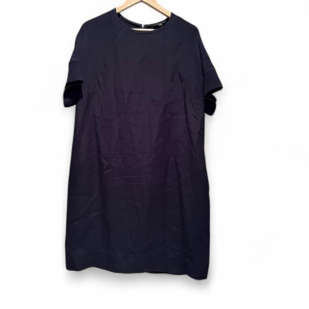 COS Short Sleeve Navy Blue Shift Dress Size 10 Preppy Classic Business Holidays