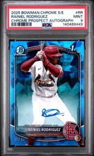 RAINIEL RODRIGUEZ 2025 BOWMAN CHROME 1ST SAPPHIRE AUTO /199 PSA 9 - Cardinals
