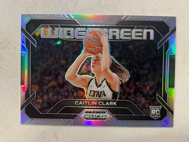 CAITLIN CLARK Iowa 2024 Panini Prizm Draft Picks Widescreen SILVER PRIZM rookie