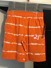 NWT 365Kids Garanimals 2-Pack Boys Size 8 Elastic Waist Shorts GRAY ORANGE