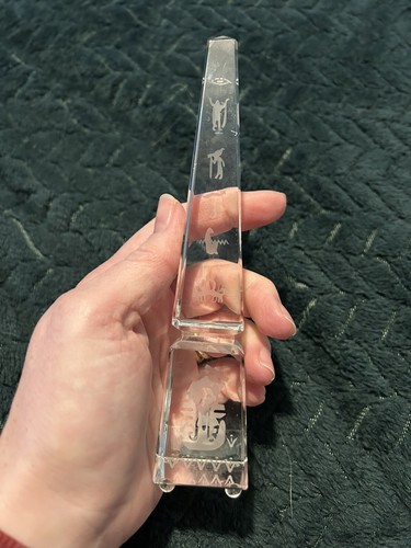 Egyptian souvenir Pharanoic Cut glass / Crystal Obelisk Statue . Pharaohs. Egypt - Picture 2 of 10