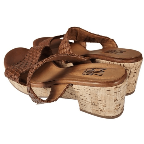 Miz Mooz- Women’s Brown Braided Leather Strappy Cork Sandal Genna Heels, Size 42 - Picture 7 of 13