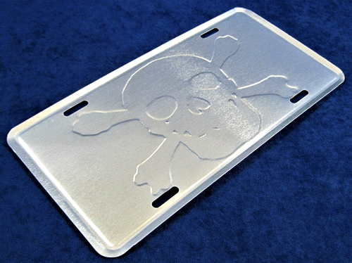 SKULL & BONES -*US MADE*- Embossed Metal License Plate Car Auto Tag Sign - Picture 7 of 9