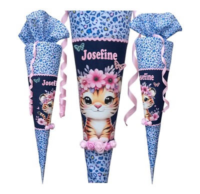 Personalisierte Schultüte - Leopard & Tiger - Passend zu Cheetah - Mädchen
