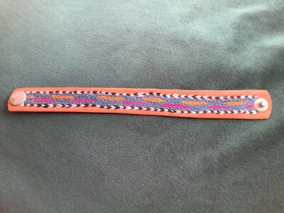 Leder Armband bestickt 19,5 cm Goa Hippie Psy Boho
