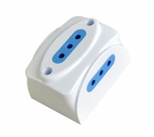 Techly Presa tripla 10A 2P+T da muro bianco