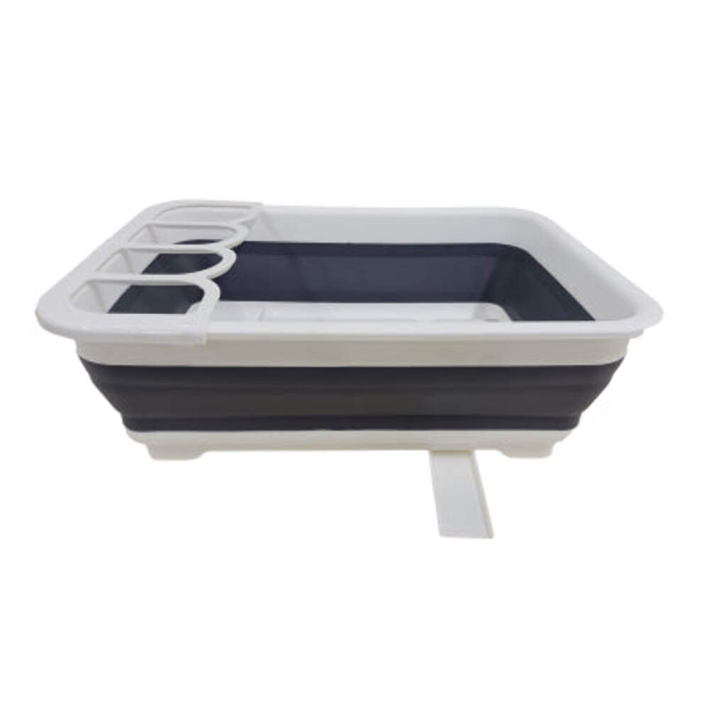 Collapsible-Wares Dish Rack With Cutlery Holder And Sink Drainer