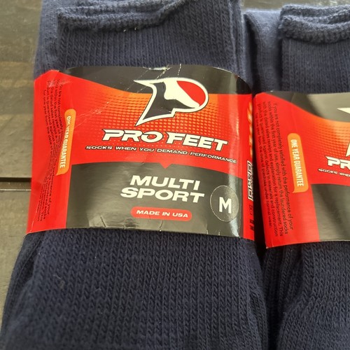 Pro Feet Multi Sport NAVY (2) Crew Socks MEDIUM Size 9-11 Girls 6-9, Boy 4-9 - Picture 2 of 3