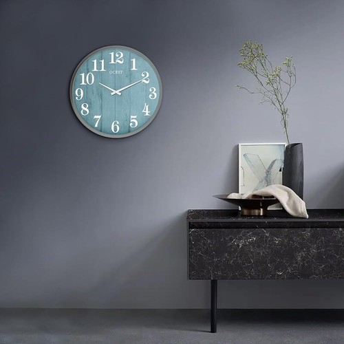 Large Silent Non-Ticking Wall Clock Living Room Kitchen Office Outdoor Blue New - Picture 3 of 8
