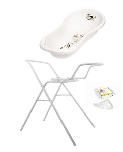 Details About Baby Bathtub Xxl 100 Cm Funny Farm White Bath Tub Stand Drain Hose