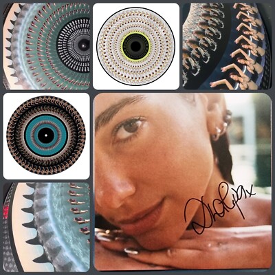 DUA LIPA RADICAL OPTIMISM LTD 2 x ZOETROPE PICTURE DISC VINYLS SIGNED ART CARD