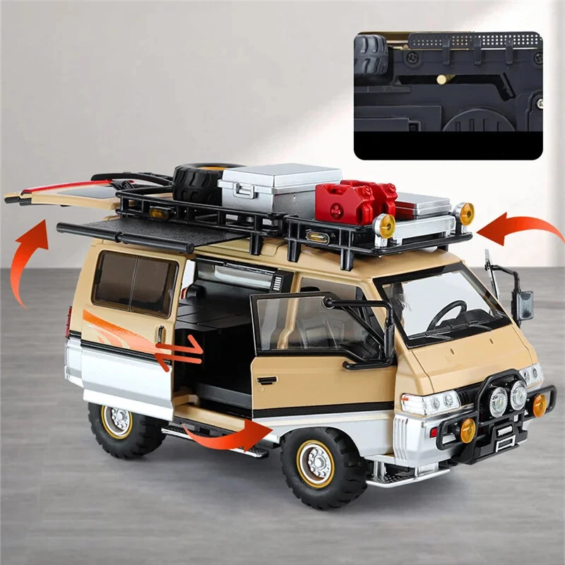 1:24 Mitsubishi Delica MPV Alloy Car Model Diecast Classic Vehicles Sound Light - Image 4 of 4
