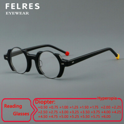 Unisex Metal Round Anti Blue Light Reading Glasses Clear Lens Classic Glasses 