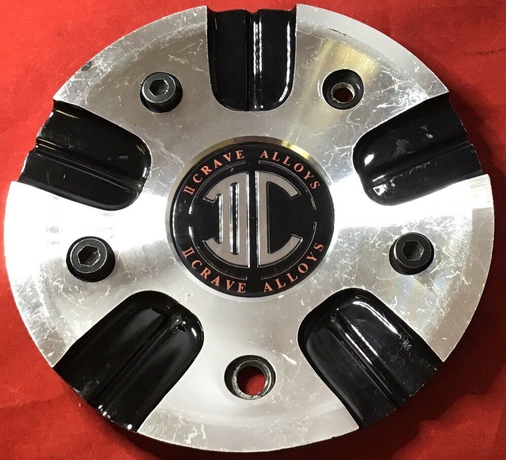 ONE USED 2CRAVE C-339-1 AFTERMARKET BLACK MACHINE WHEELS CENTER CAP 9129