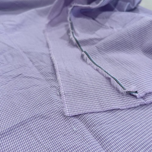 Cotton Broadcloth Shirting Fabric Lavender Check 1 1/2 Yards - Picture 5 of 8