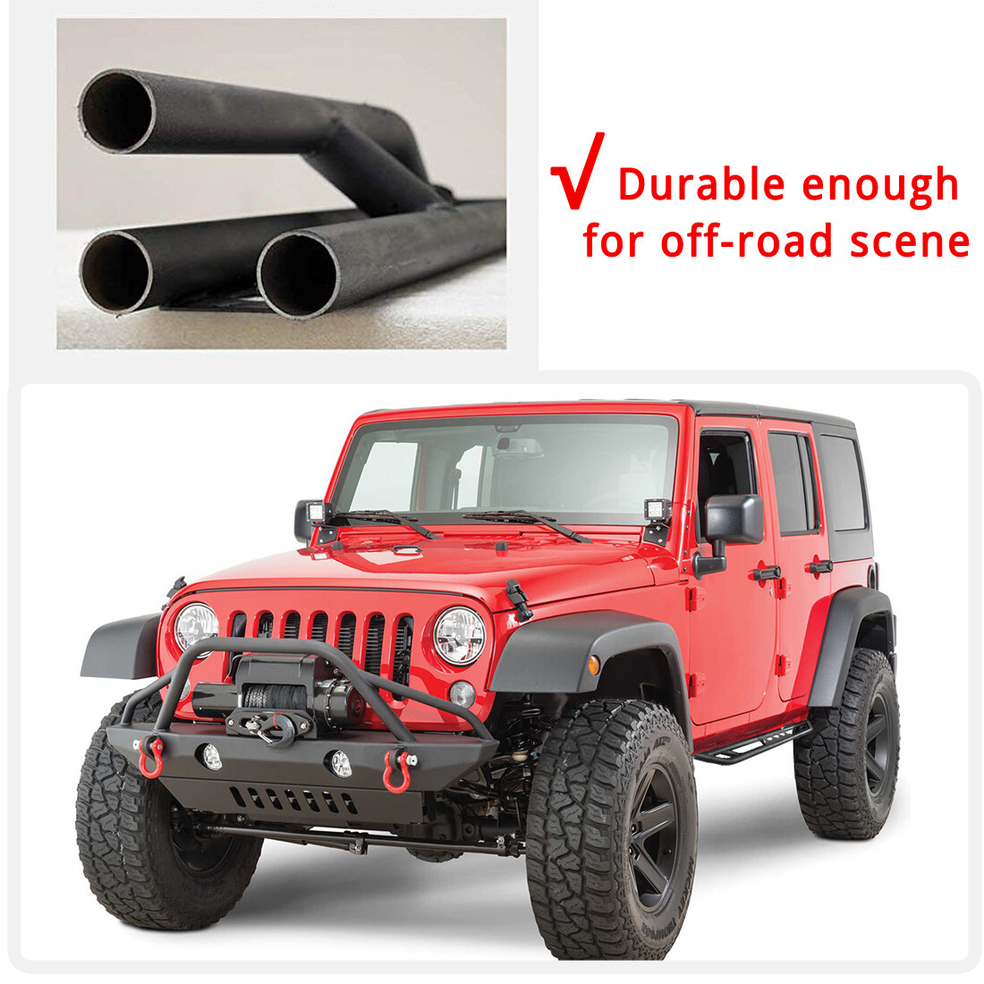 Running Boards Side Steps for 20072018 Jeep Wrangler JK 2 Door Steel