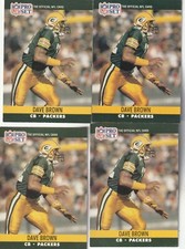 FREE SHIPPING-MINT-1990 Pro Set Dave Brown #499 PACKERS -4 CARDS