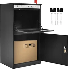 Lockable Parcel Drop Box 18.9x15x35.4 inch Secure Delivery Box w/ Coded Lock