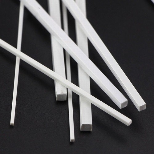 White ABS Styrene Plastic Strip Tube Round Bar Rods Square Bar Rod 250mm Length - Picture 20 of 26