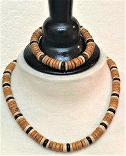 2 pcs A Hawaiian Coconut Wood Bead Necklace  Bracelet Jewelry from Hawaii.