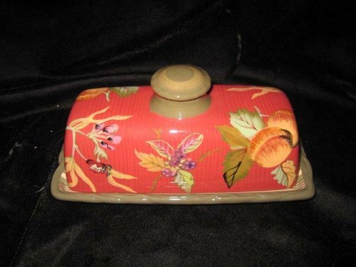 TRACY PORTER OCTAVIA HILL 1/4 POUND COVERED BUTTER DISH~EUC - Picture 2 of 7