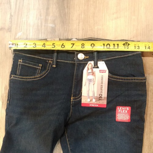 Levi's 710 Super Skinny Stretch Fit Girls Jeans 12 Regular New Dark Blue - Picture 12 of 12