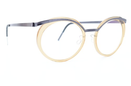 Lindberg Glasses Frame 9909 51-19 T407 135 PU14 Round Oversize Honey Strip - Picture 18 of 18