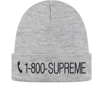 Supreme 1-800 Beanie Heather Grey | eBay