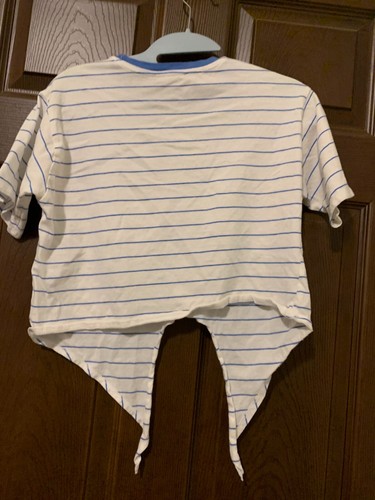 Camiseta corta Forever 21 a rayas manga corta talla S azul/blanco - Imagen 4 de 4