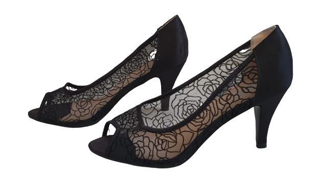 ZAPATOS DE SALON Punta abierta Peep Toes elegantes con partes transparentes