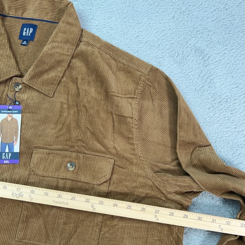 Gap Shirt Mens 2XL XXL Brown Button Up Corduroy Heavy Cotton NEW - Picture 5 of 8