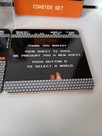 CultureFly Super Mario Bros Brothers NES Coaster Set & Sticker New