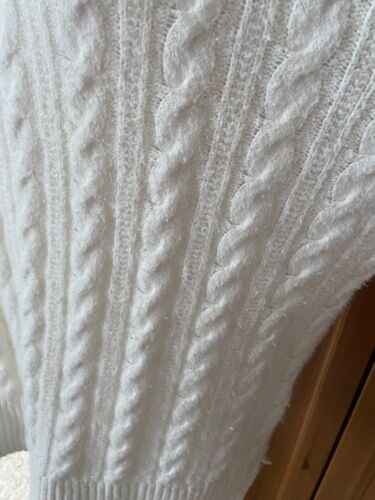 Nobody's Child White Cable Knit Jumper | Long Sleeve | Relaxed Fit | Size 10-12 - Picture 7 of 11