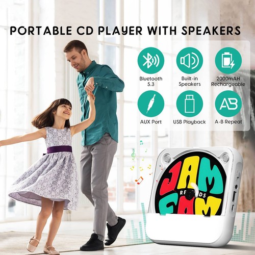 5V2A BT 5.3 CD Player HIFI Loudspeaker CD/CD-R/CD-RW/MP3/WAV Widely Applications - Picture 5 of 16