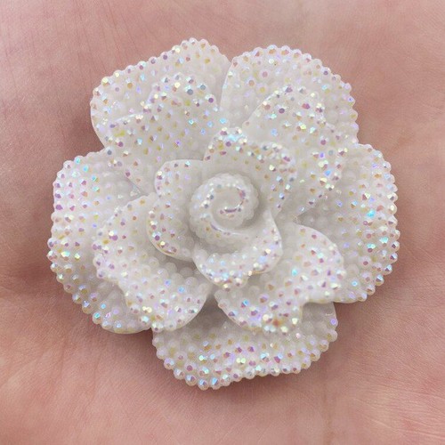 2pcs Big Rose Resin Flatback Flower Rhinestone Gem Scrapbook Wedding Decoration - Afbeelding 1 van 14