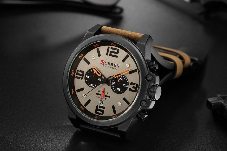 CURREN Men Watch Top Brand Men Military Sport Wristwatch Leather Quartz