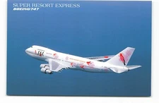 Postcard Airline JAPAN AIRLINES Super Resort Express Boeing 747 AUC1.