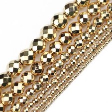 Faceted Round Hematite Bead Stone Loose Ball Beads DIY Bracelets 2/3/4/6/8/10mm