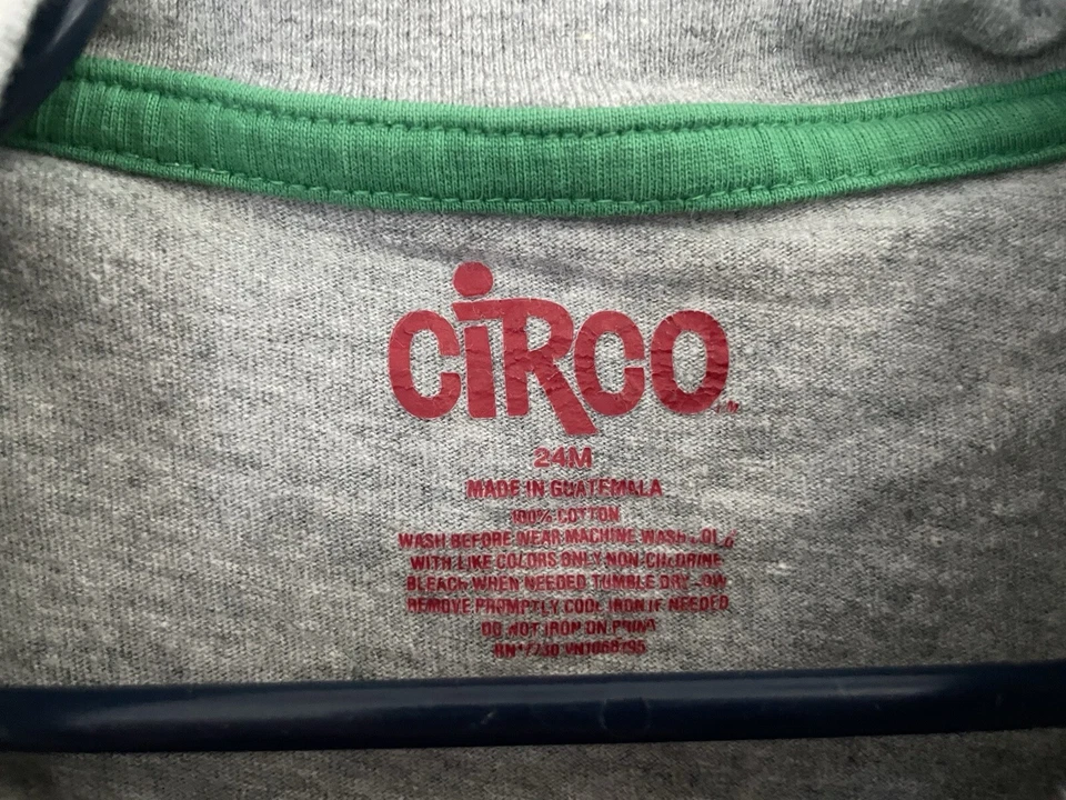 Circo Baby Boys Cute Reindeer Antler Dog 2-In-1 Long Sleeve Shirt Gray Red 24 M - Image 2 of 4