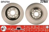 2X TRW DF4754 Bremsscheibe FüR Audi Cupra Seat Skoda VW