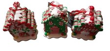 Lot Of 3 Hobby Lobby Peppermint Gingerbread House Christmas Tree Ornaments NWT