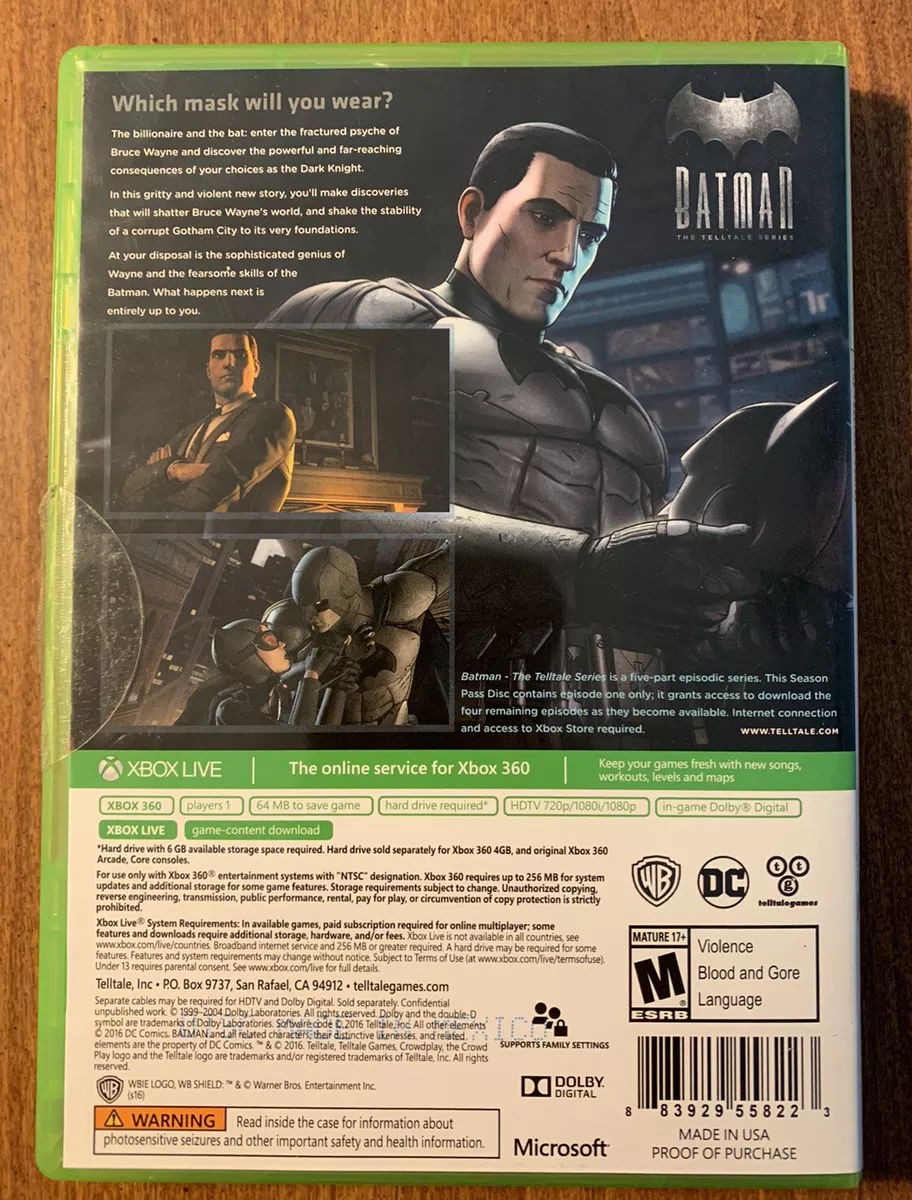 Batman telltale xbox 360 new arrivals